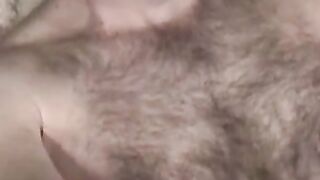 Hairy Old Guy Jerks Off Solo - Close-Up View Of His Huge Dick