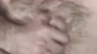 Hairy Old Guy Jerks Off Solo - Close-Up View Of His Huge Dick