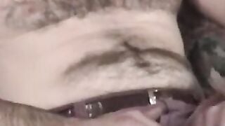 Hairy Old Guy Jerks Off Solo - Close-Up View Of His Huge Dick