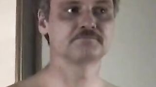 Hairy Old Guy Jerks Off Solo - Close-Up View Of His Huge Dick