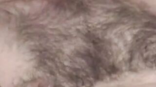 Hairy Old Guy Jerks Off Solo - Close-Up View Of His Huge Dick