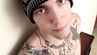 Tatted-Up Jocks - Hot Muscular Guy Stroking His Hard Dick For Fans