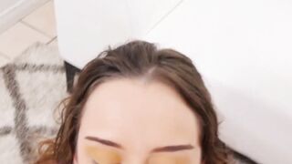 PetiteLilyGlees" - Rough-N'-Tumble BlowJob & Pussy Fucking with Huge Load on Face!