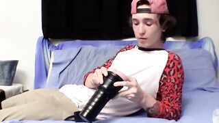 Young Amateur Solo Stroke Session with Big Dick & Jizzy Finish