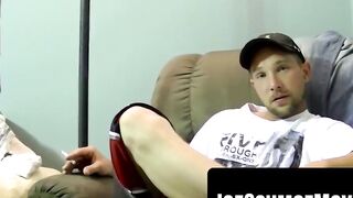 Bad Ass Table Top Jerk-Off Session with Huge Load of Hot Semen