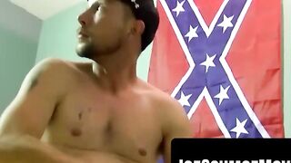 Bad Ass Table Top Jerk-Off Session with Huge Load of Hot Semen