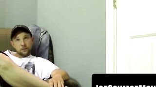Bad Ass Table Top Jerk-Off Session with Huge Load of Hot Semen