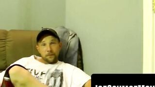 Bad Ass Table Top Jerk-Off Session with Huge Load of Hot Semen