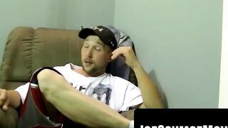 Bad Ass Table Top Jerk-Off Session with Huge Load of Hot Semen