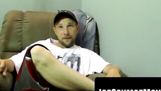 Bad Ass Table Top Jerk-Off Session with Huge Load of Hot Semen