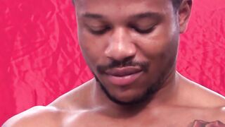 Ebony Hunk's Heavy Balls - Big Load on Ass
