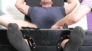 Muscular Jock's Wet Adventure with Electro-Tickling Machine