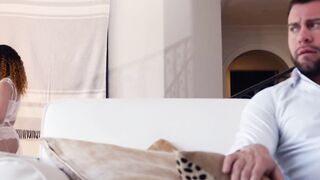 Hot Blonde MILF Teaches Young Brunette How to Lick Pussies in Lesbian Threesome