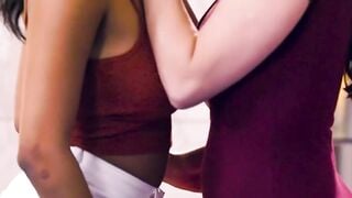 Interracial Lesbian Scene with Hot Blonde Bombshells Nia Nacki & Lexi Luma