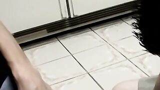 Foot Worship - Kitchen Cleaner Fetish with Foot Slave