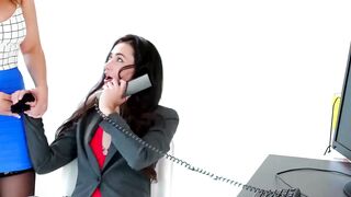 Office Sluts - Lesbian Office Mates Fingering & Orgasmic Anal Play