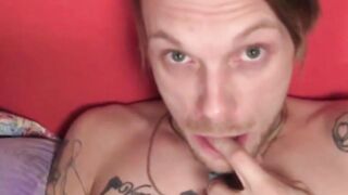 Long-Haired Hunk Stroking His Thick Dick Until A Big Load