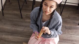 Asian Cutie Kimmy KIM Gets Her Huge DILDO And Big COCK Penetrated