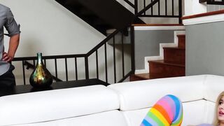 Step-Daughter's Hot Blowjob & Rough Sex Ending in Facial For Stepfather