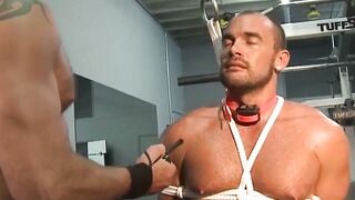Dominant Muscle God Dominates Submissive Stud in BDSM Bondage Session