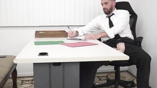 Bare-Back Business Boss Fucks StepSon In Office For Promotion