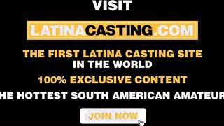 blonde Hispanic throat fucks long dick at casting