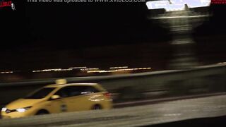 Risky Lesbo Sex inside Outdoor on a Bridge Between Passersby