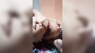 Small chinese bimbo training with her dildo deep into her little booty
