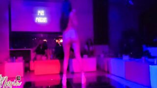 I'm going to dance at a swinger club and a fan catches me with a gorgeous dick and it hurts and fills me with semen