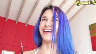 CARNEDELMERCADO - (Charlotte Franco, Alex Moreno) - Blue Haired Gothic Hispanic Gets Her Tight Twat Banged! Rough
