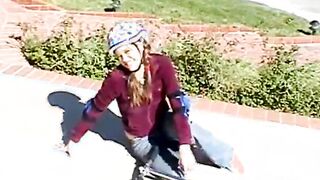 Sexsual 18 year old masturbating solo into garage