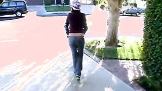 Sexsual 18 year old masturbating solo into garage