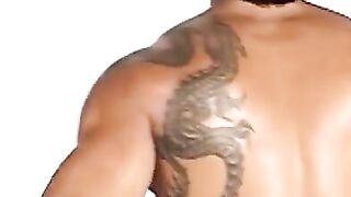 Latin Hunk Flexes Muscles & Jerks Off For The Camera