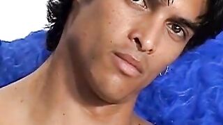 Latin Hunk Flexes Muscles & Jerks Off For The Camera
