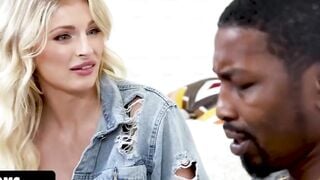Blondie's First Interracial Experience - Big Black Dick Blowjob & Hardcore Sex