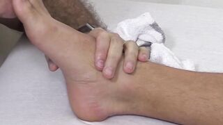Horny Guy Wakes Up to Footjob from Hot Stud & Fucks Him in His Sleep