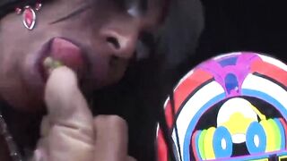 White Dude's Ass Fucked By Black Shemale - Interracial Anal Threesome