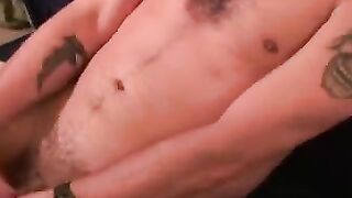 Hairiest Stud Stripping Down & Jerking Off in Interview Room