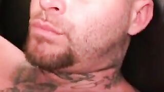 Bald Stud's Nippier Piercing Stroking His Hard Fat Dick Vigorously