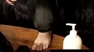 Foot Fetish Tease - Young Guy Stroking His Hard Dick And Feeding On Your Toes