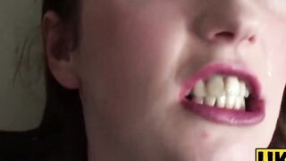 UK Sub Slut Passionate Bondage Blowjob with Rough Hand Job & Facial