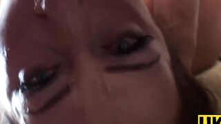 UK Sub Slut Passionate Bondage Blowjob with Rough Hand Job & Facial