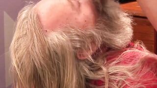 Naughty-Santa's-Slutty-Elf" - Christmas themed blowjob with ball licking from sexy elf in red stockings!