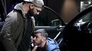 Bare-Backin' It! Hot Guy Gets Rough Anal Sex From Hunk Against Carhood