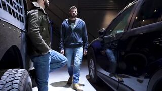 Bare-Backin' It! Hot Guy Gets Rough Anal Sex From Hunk Against Carhood