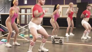 Steve Rick's Post-Workout Double Pounded by Sexy Brunette Bombshell