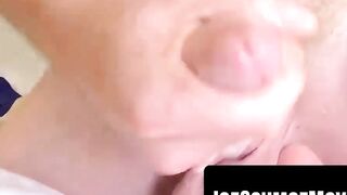 Hairy Dude's Precum Sloppy Blowjob - Old Man Fucks Young Twink