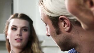 Threesome Fever - Two MILFs Share A Young Guy's Hard Dick And Facial