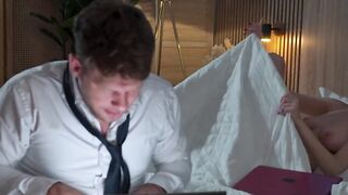 Hot Cheating Wife Seduces Handsome Colleagues And Gets A Big Load On Her Face