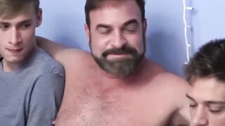 3way Raw Action! Older Man Joins Stepson's Threesome For A Wild Ride